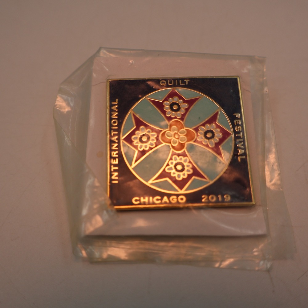International Quilt Festival Chicago 2019 Pin Navy Floral Enamel